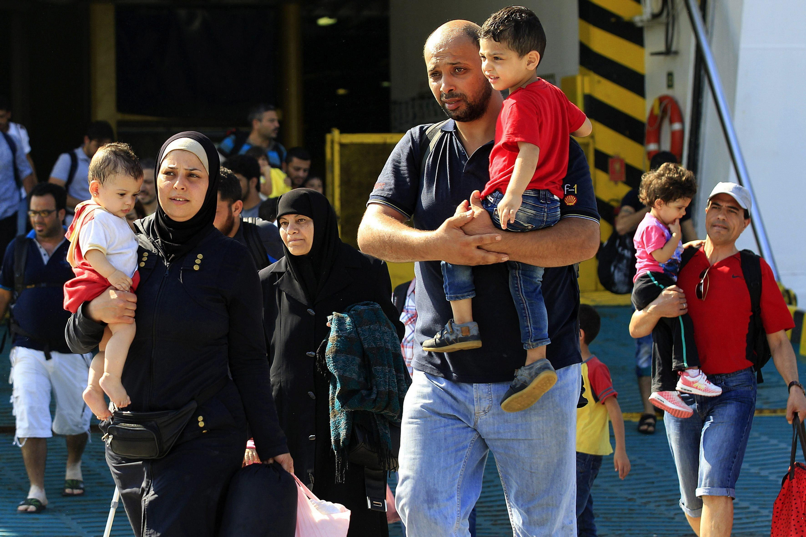 Varios refugiados sirios.