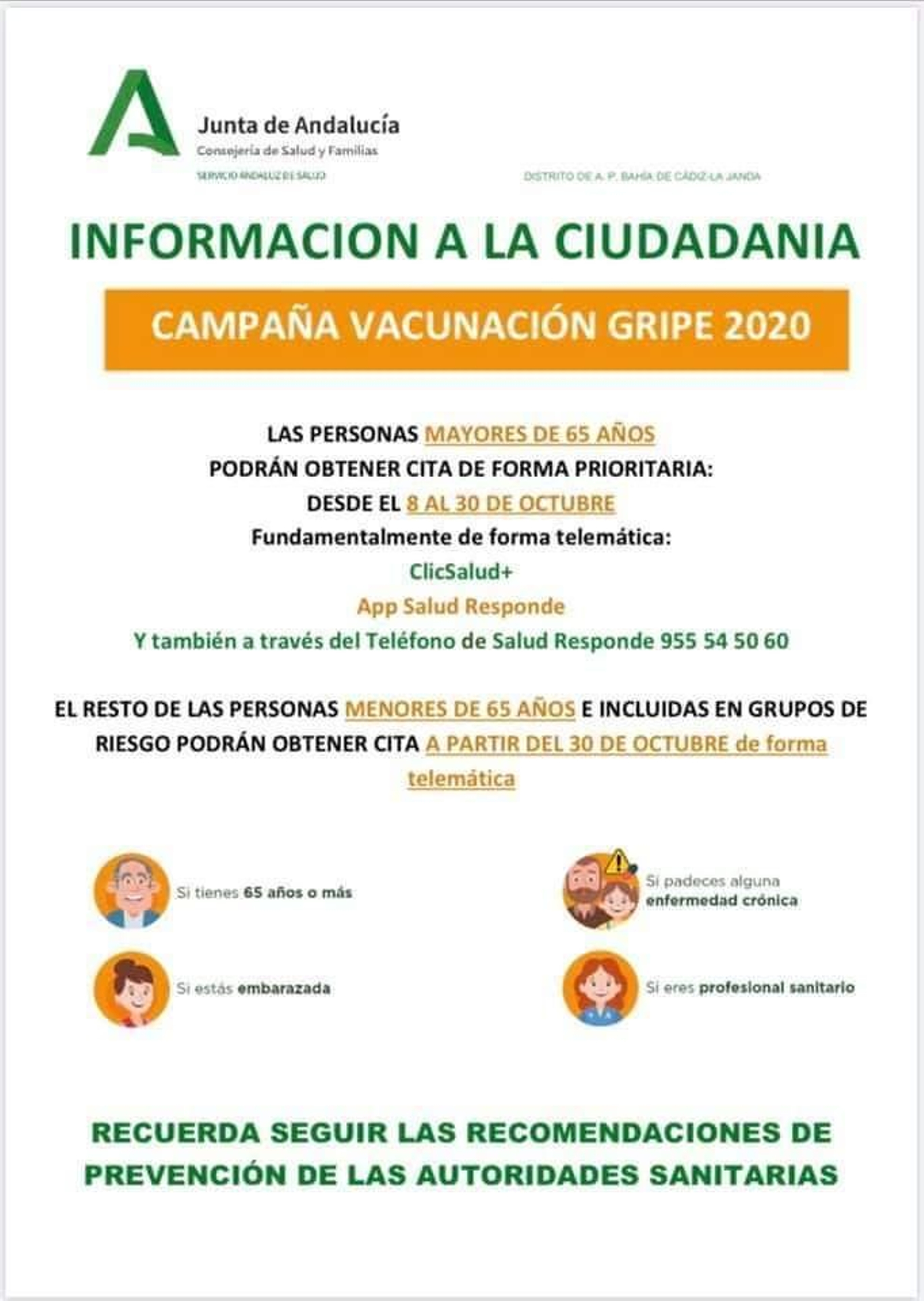 Información sobre la campaña de la gripe.