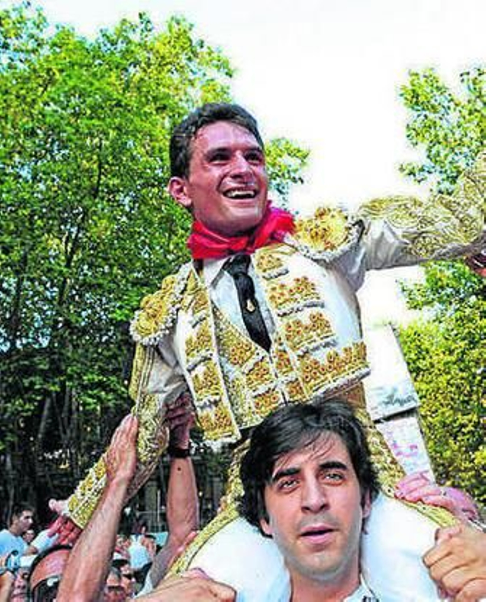 Joselillo tras un triunfo en Pamplona.