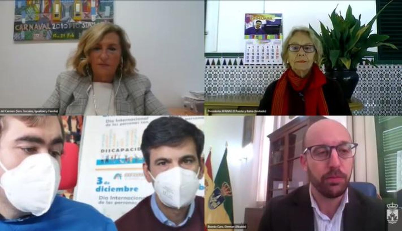 Una imagen del encuentro telemático celebrado este jueves.