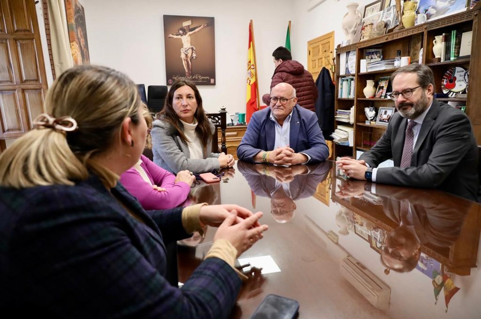 Loles López, durante su visita a La Rambla.