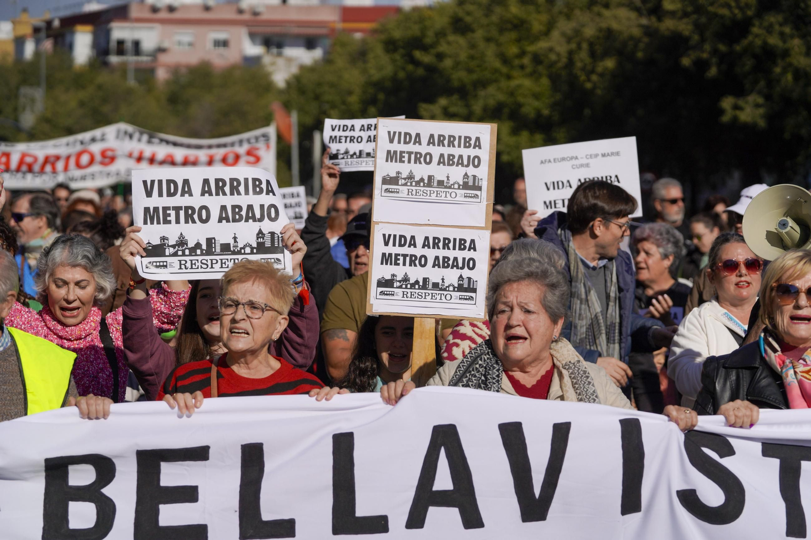 Vida arriba, Metro abajo fue el principal lema de la manifestación