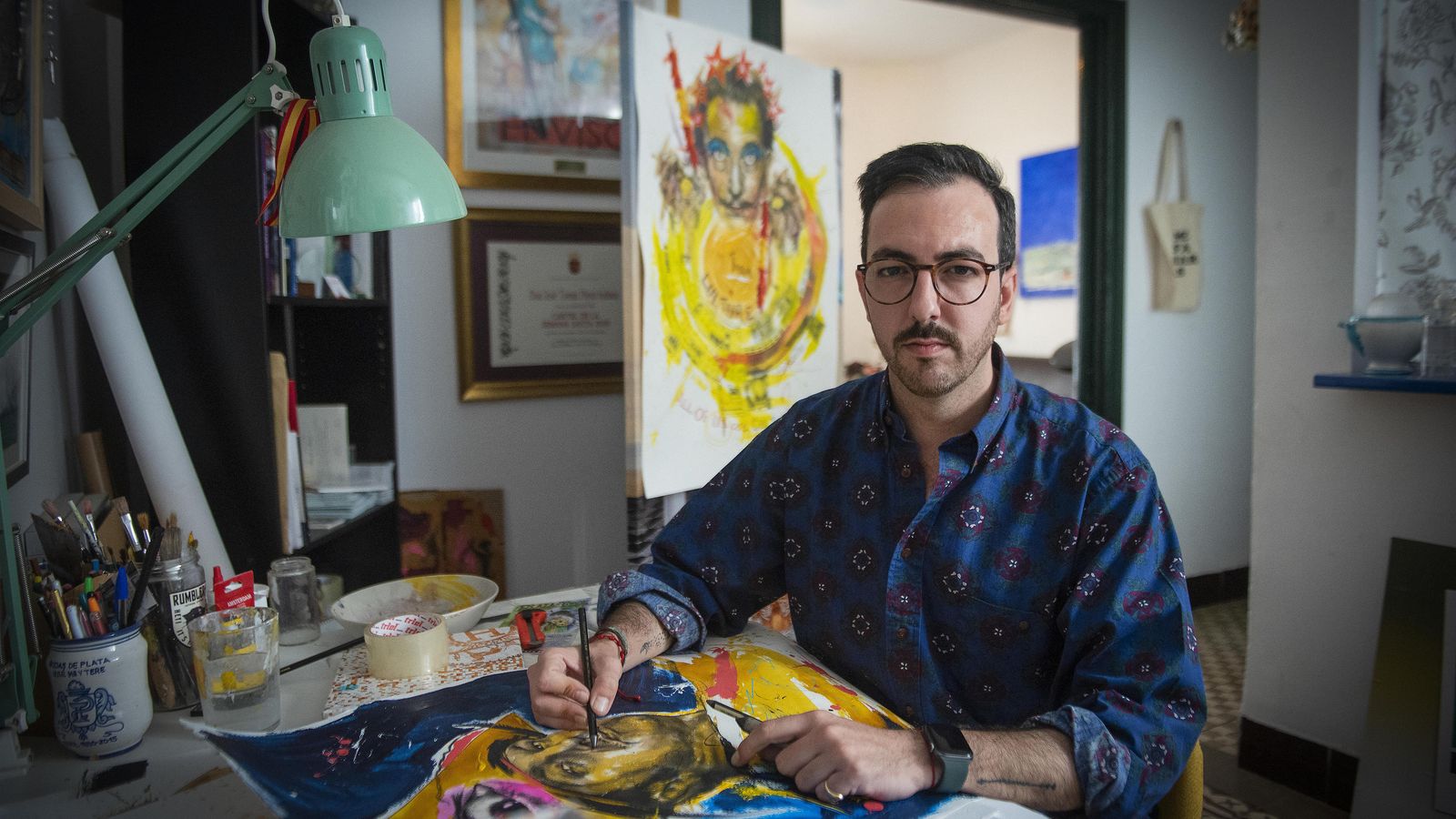 José Tomás Pérez Indiano posa en su estudio.