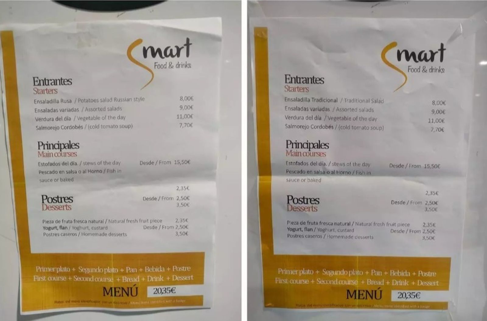 Cambio de ensaladilla en el menú de la Cumbre de la OTAN.