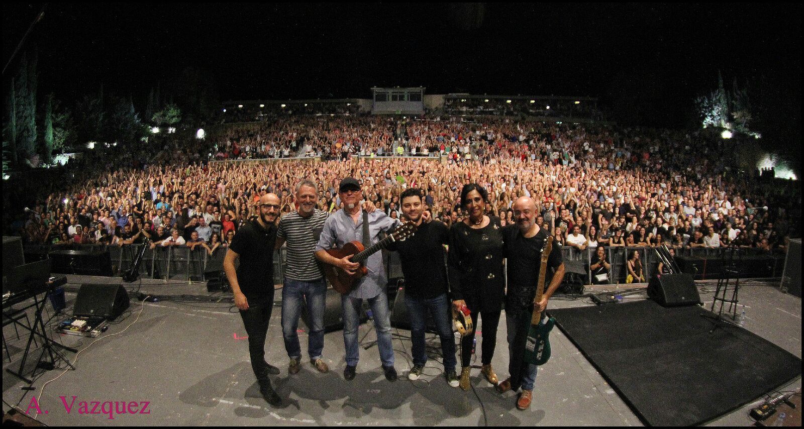 La banda onubense Alameda, durante un concierto reciente en el cordobés Teatro de la Axerquía.