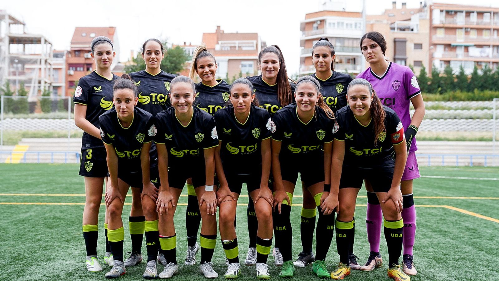 Once del Almería femenino en el día del debut de la guardameta Amor Leigh con el primer equipo rojiblanco.