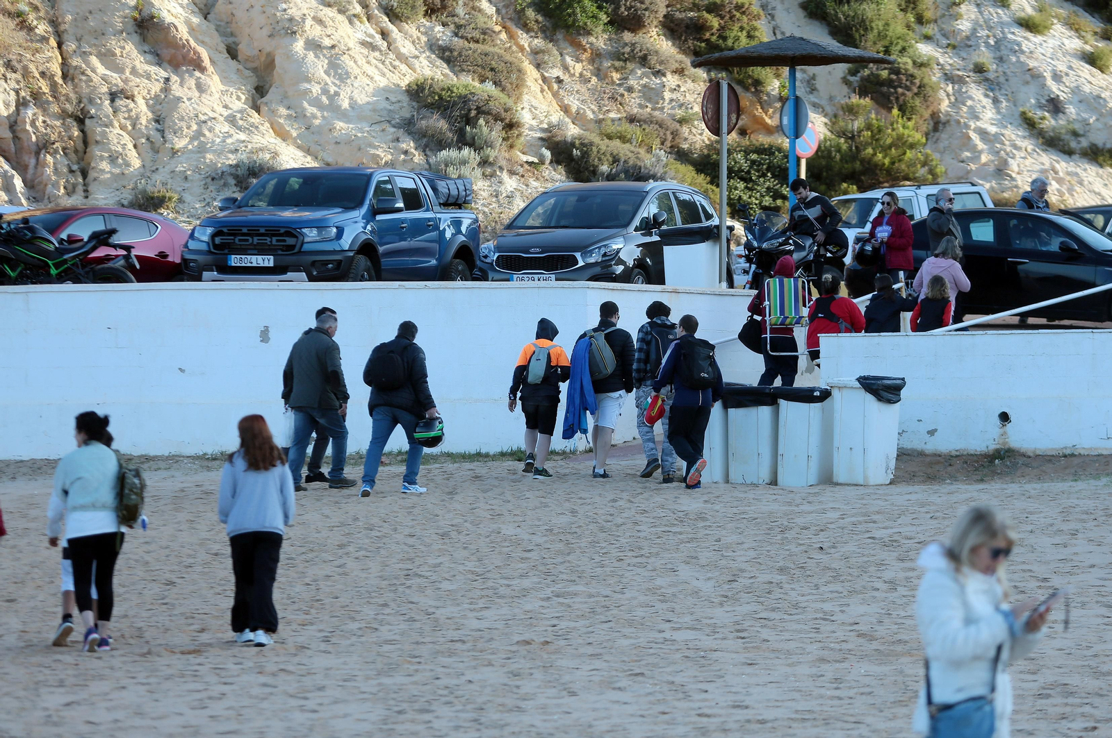 Imágenes del ambiente para ver el lanzamiento del cohete Miura 1
