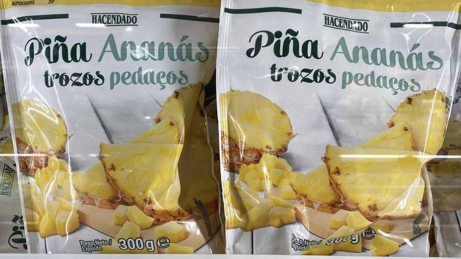 Piña congelada en trozos de Mercadona.