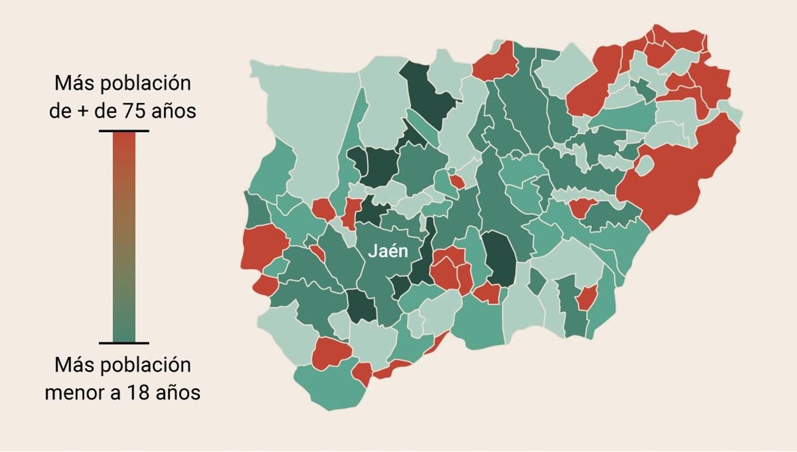 En más de 20 pueblos de Jaén los mayores de 75 años superan a los menores de edad