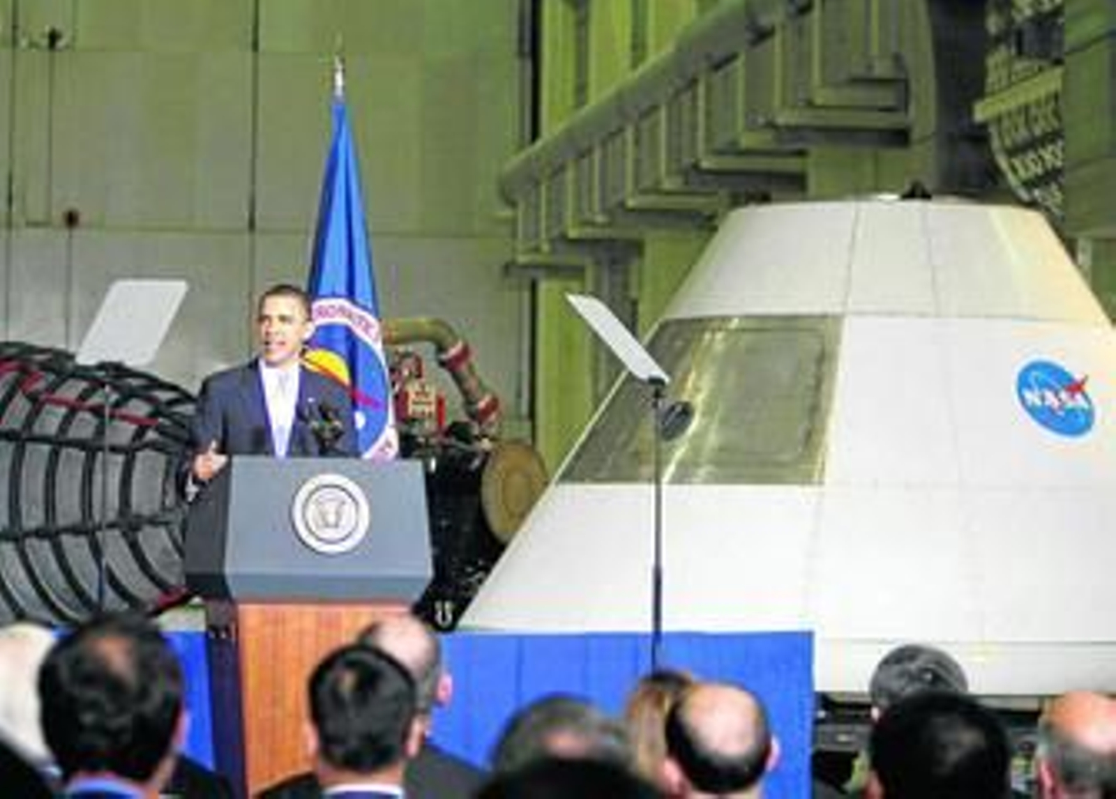 Obama durante su discurso en el Centro Espacial Kennedy, en Cabo Cañaveral (Florida).