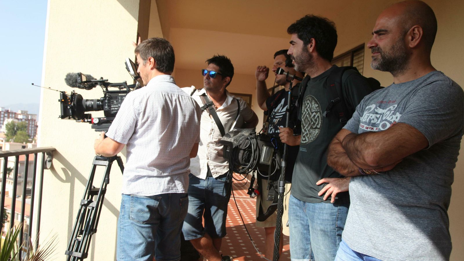 El equipo de rodaje del documental.