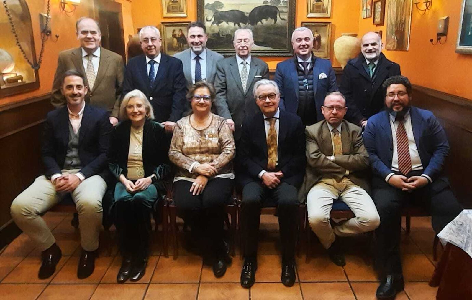 Los pregoneros reunidos en el restaurante Victoria