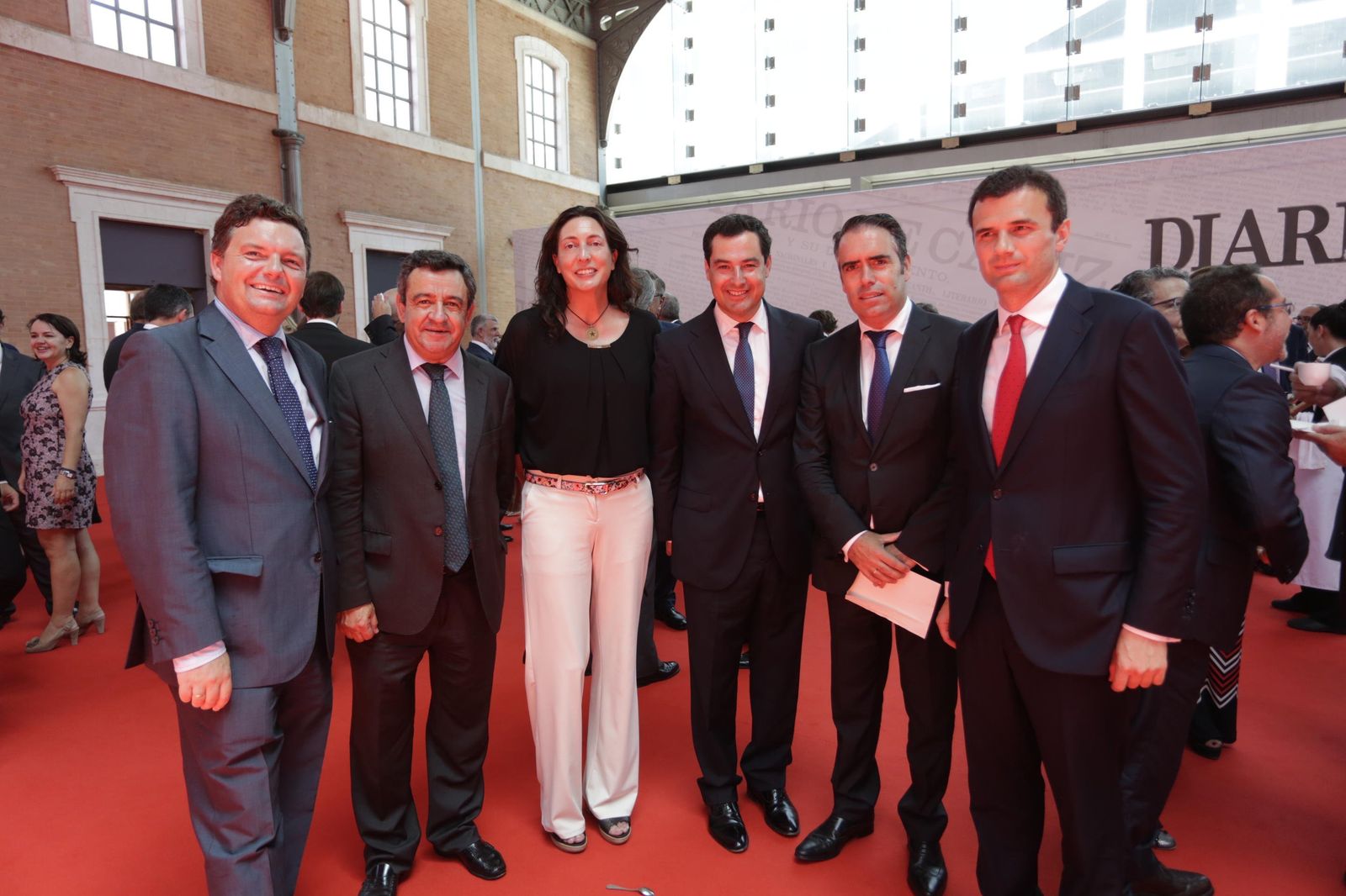 Luis Pérez-Bustamante, José Loaiza, Loles López, Juanma Moreno Bonilla, Rafael Navas y Bruno García.