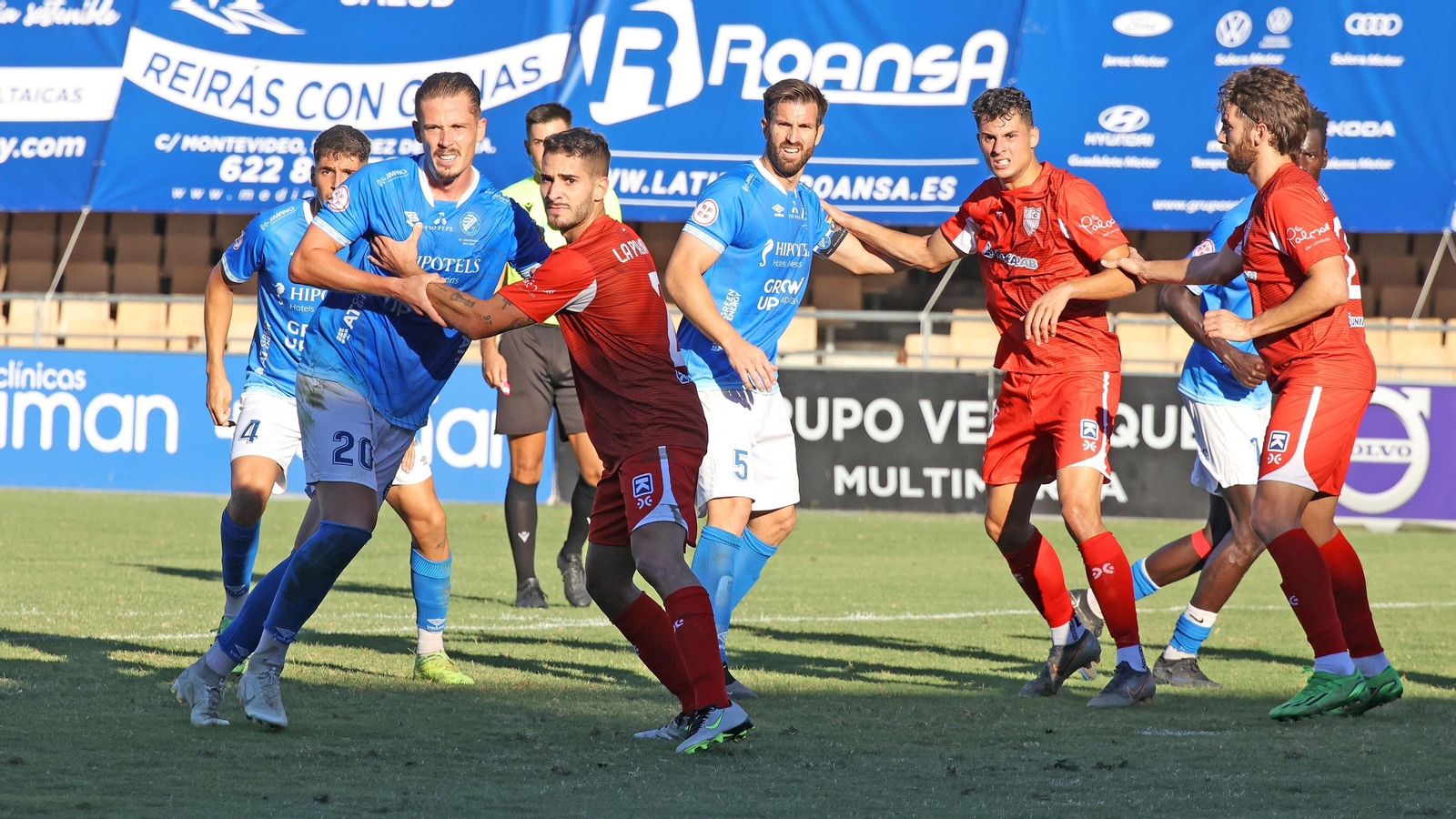Jugadores de La Palma, durante el último partido de liga.