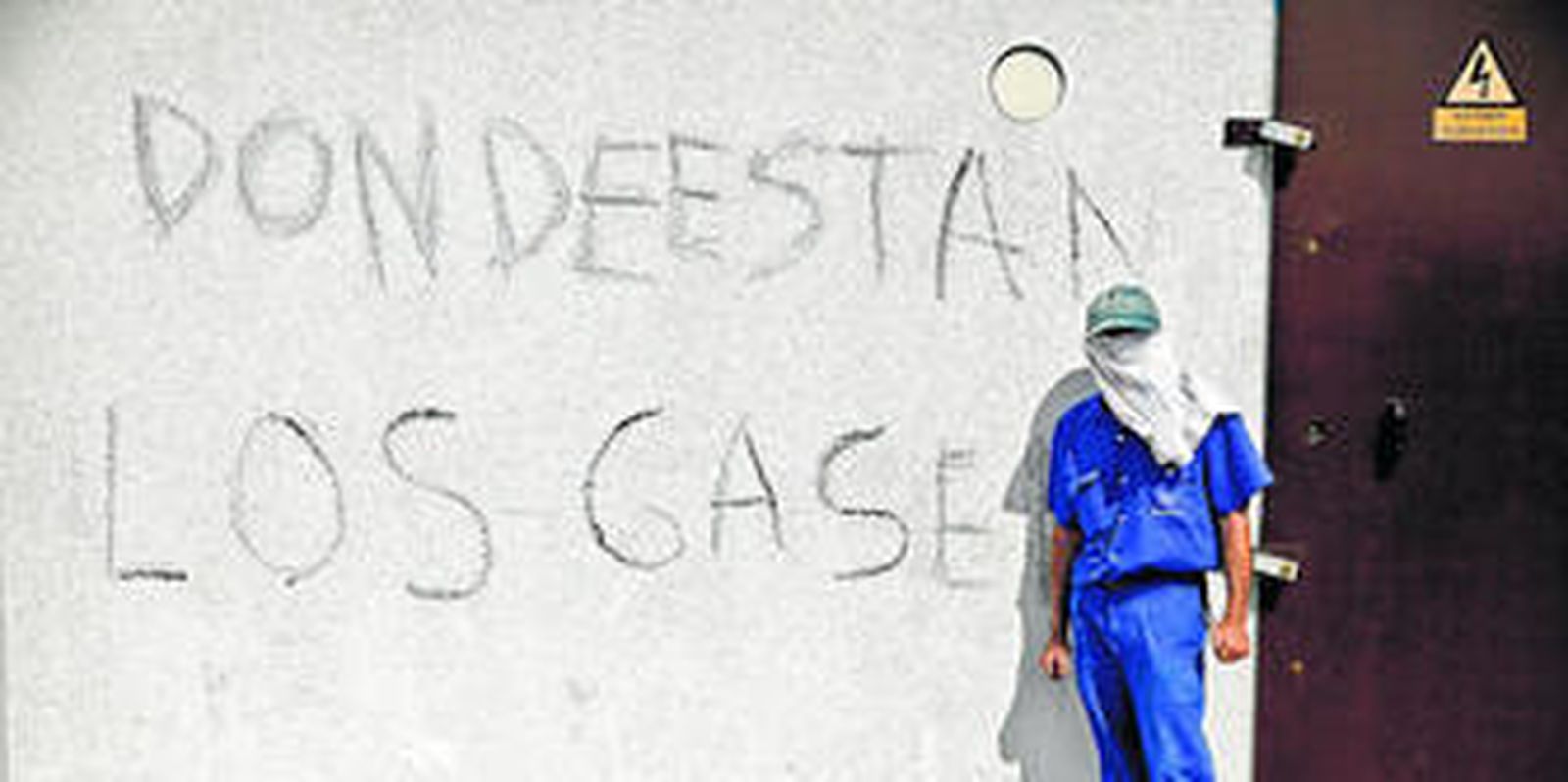 Pintada en una de las últimas protestas de la plantilla de Navantia en Puerto Real.