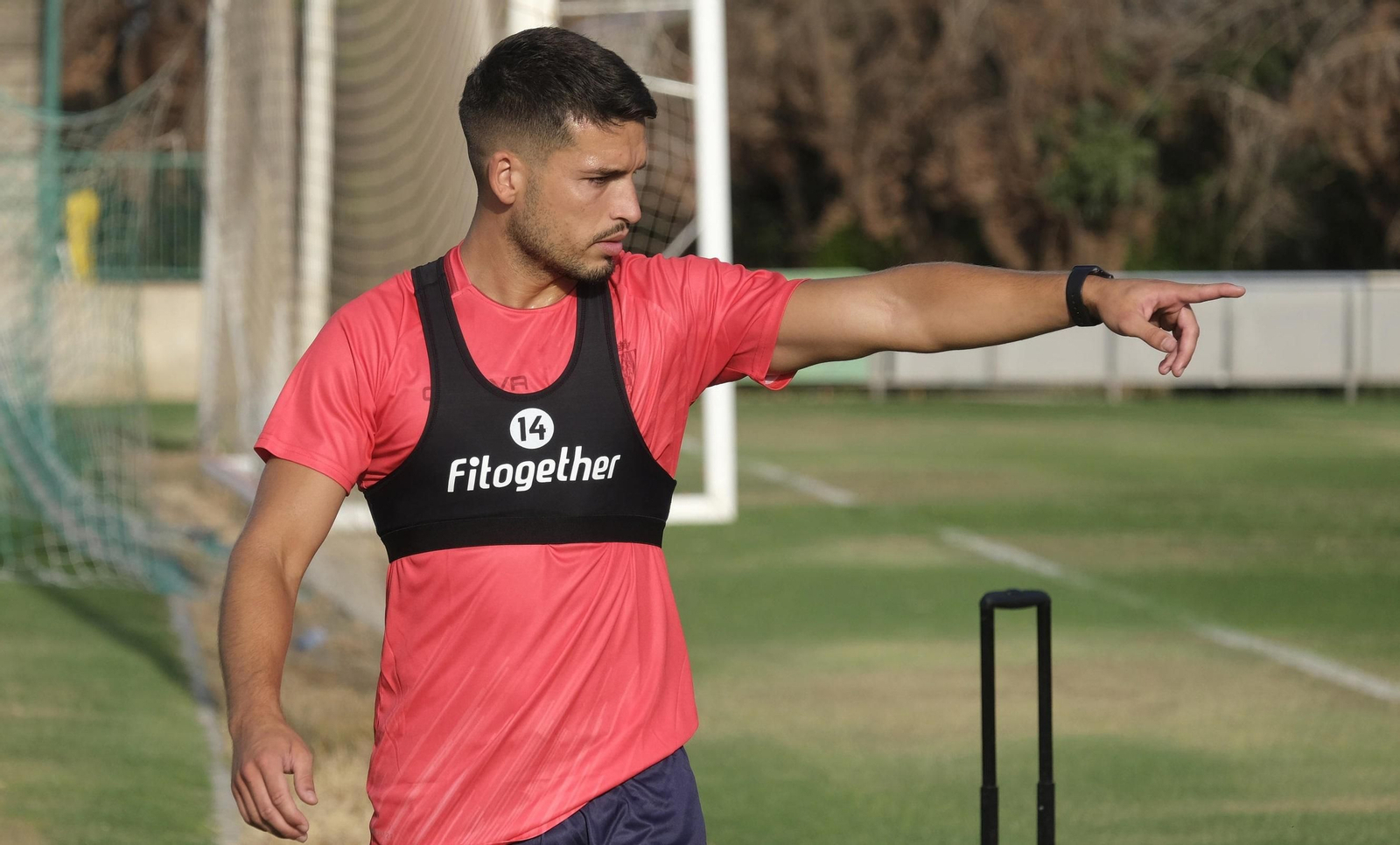 José Alonso, durante un entrenamiento con el Córdoba CF.