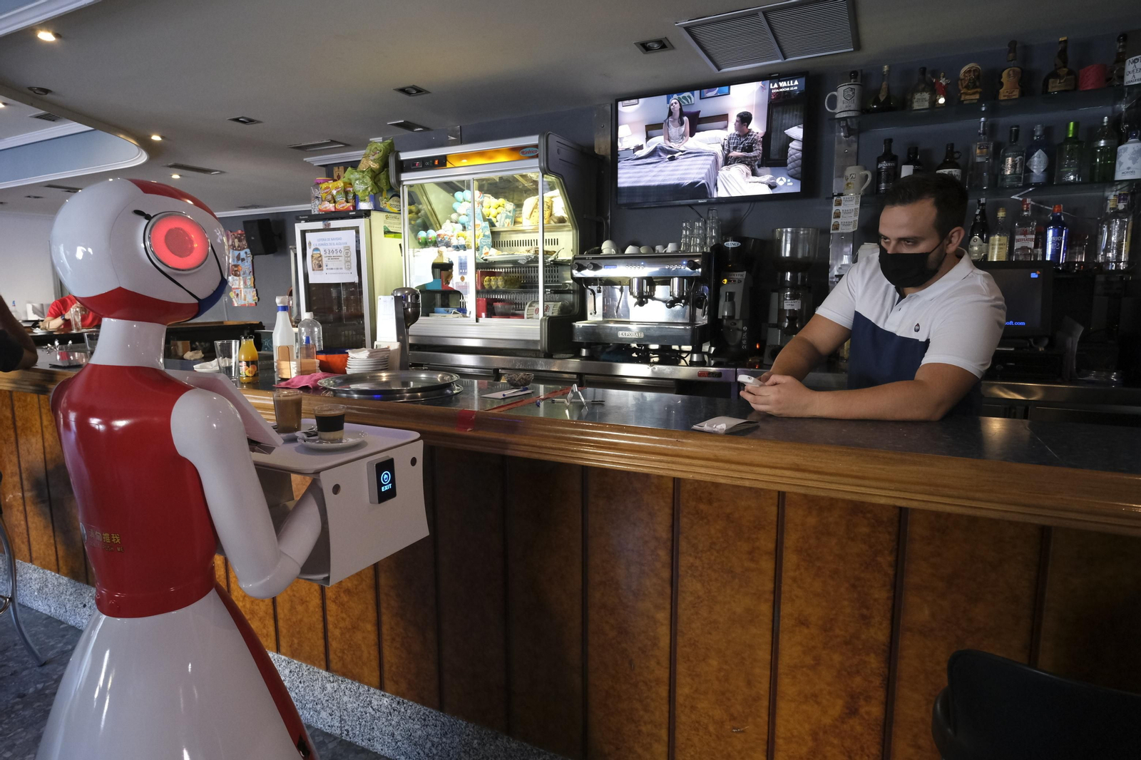 Fotogalería de Herbelita, la robot camarera de El Alquián.