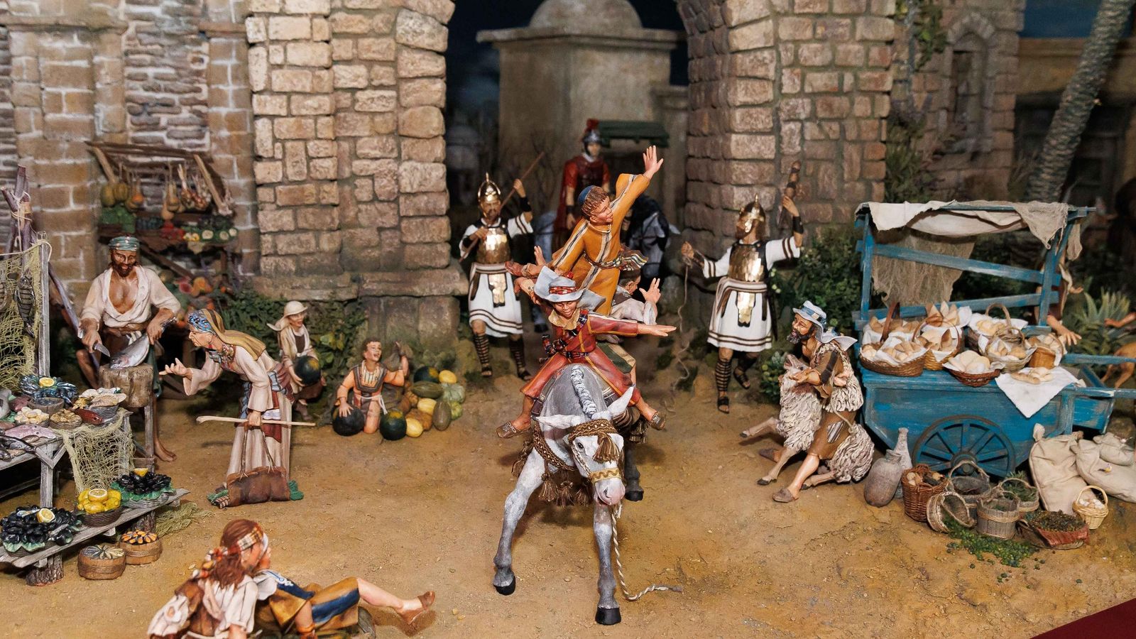 Mercado en el belén del Círculo Mercantil.