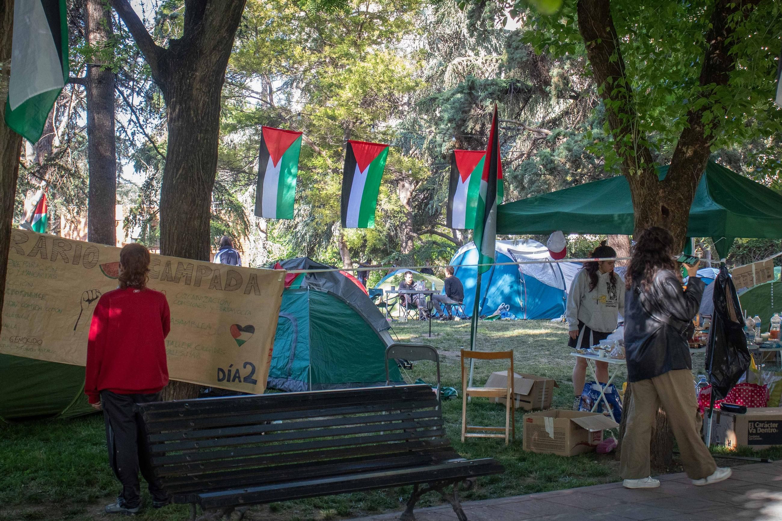 Acampada en los Paseíllos, en una imagen de archivo.