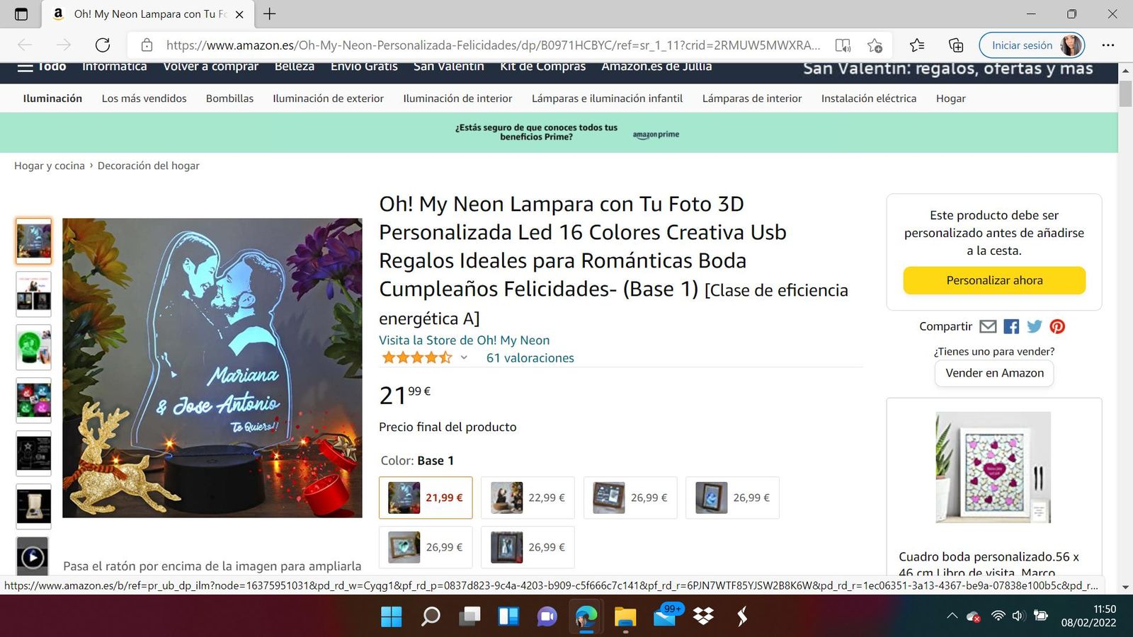 Lámpara personalizada