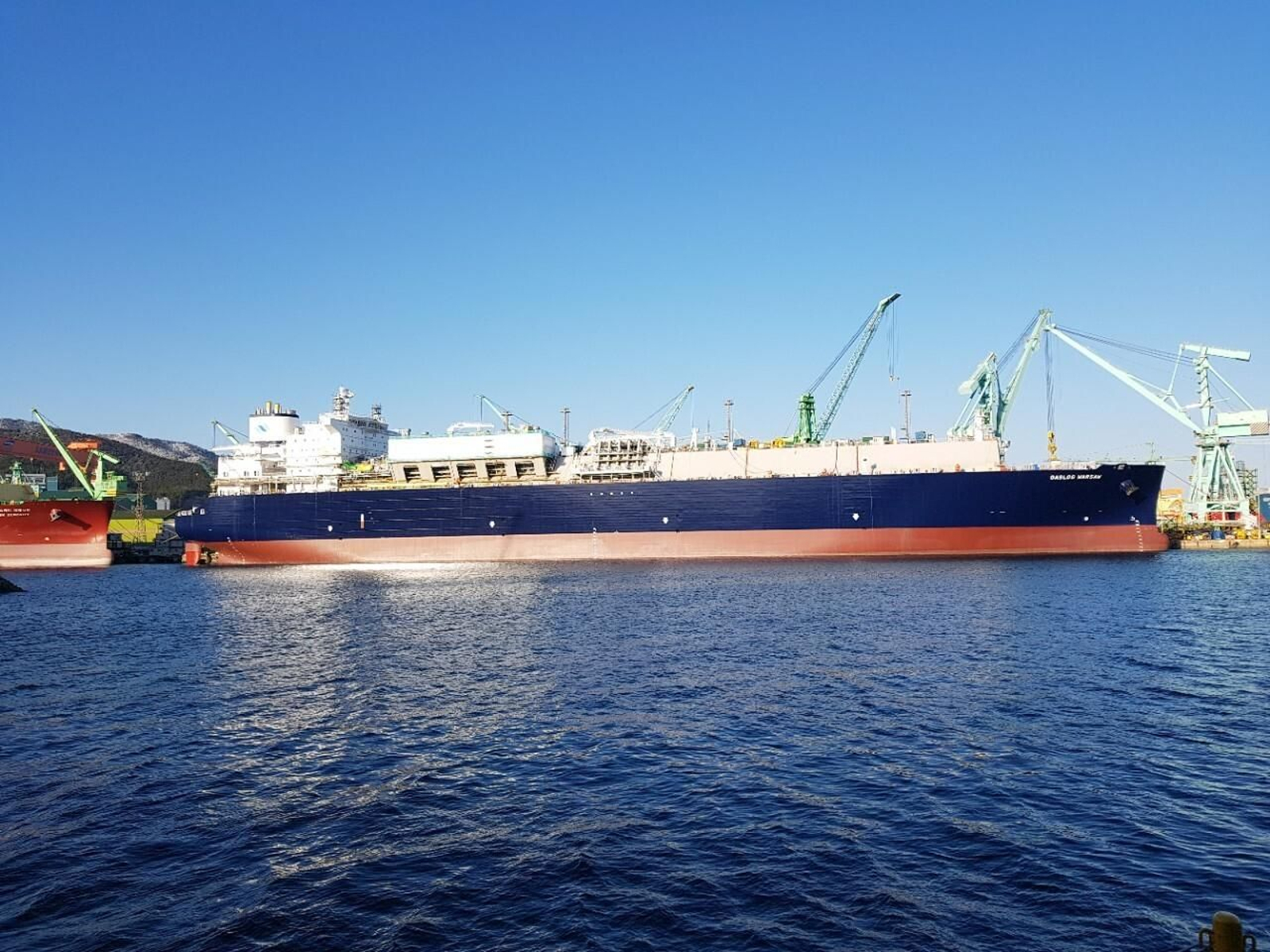 Imagen del segundo metanero fletado por Endesa el Gaslog Warsaw que llegará a Huelva.