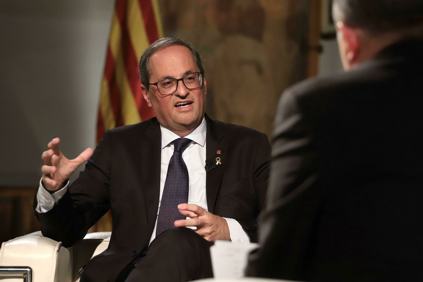 Quim Torra durante la entrevista en TV3.