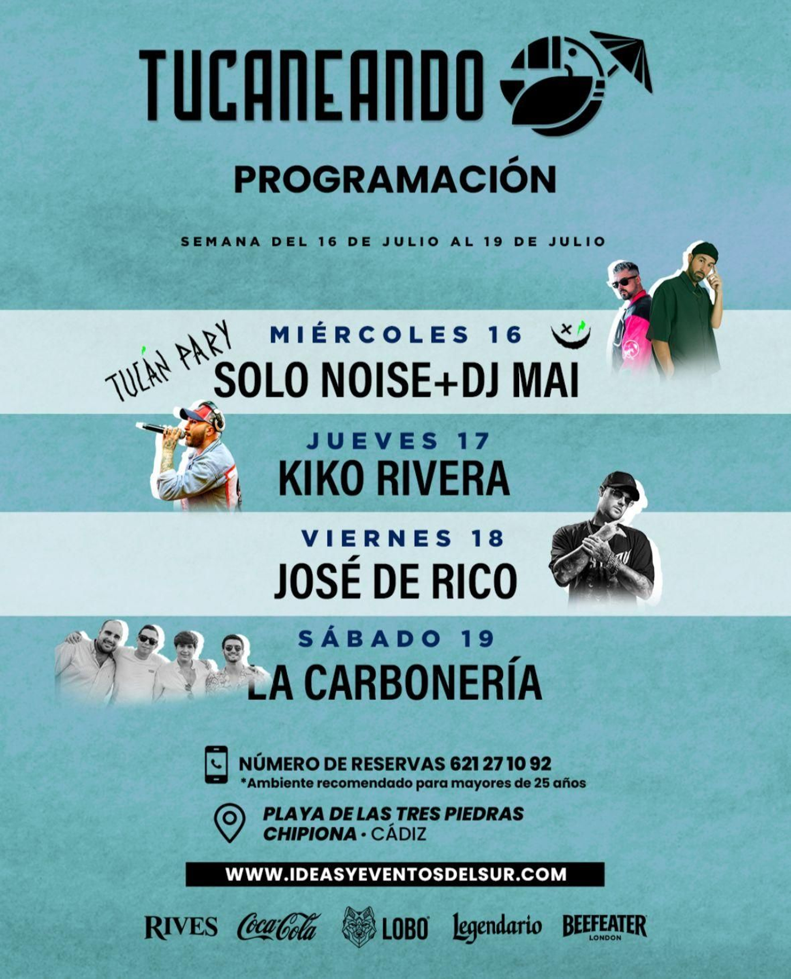 Solo Noise+Dj Mai, Kiko rivera, José de Rico, La Carbonería, en Tucaneando, Chipiona.