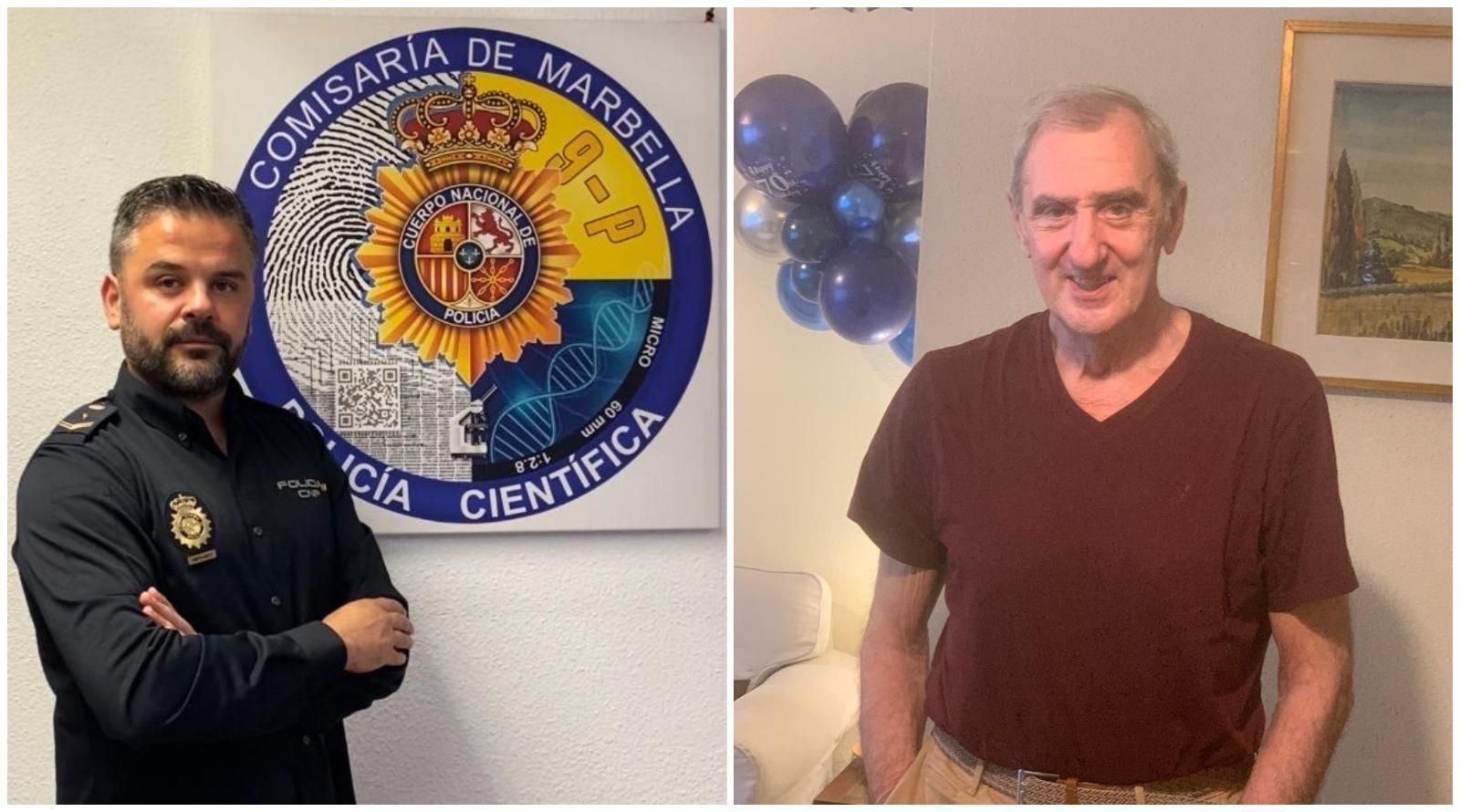 El policía nacional José Manuel Lora (izquierda) y Juan Ignacio Arbulo, la persona a la que salvó la vida (derecha).