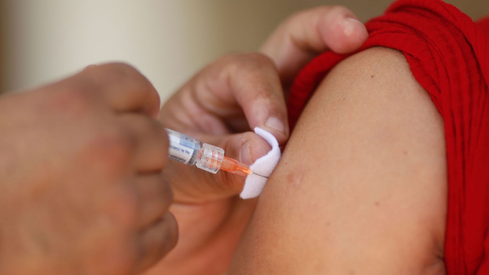 Vacunación contra el sarampión.