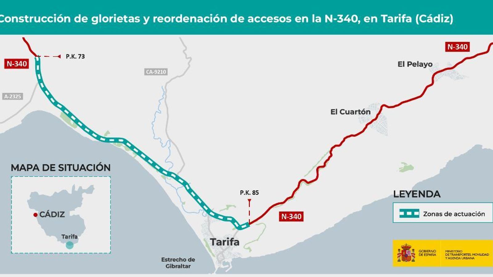 Mapa con las zonas de actuación.