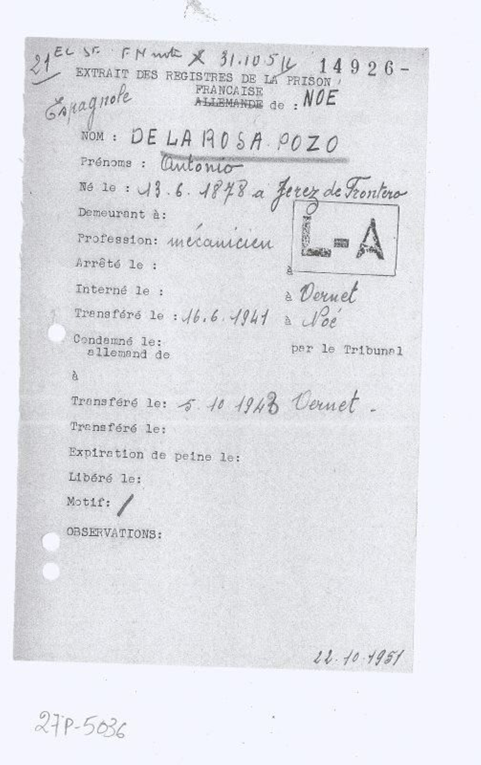 Documentación de Antonio de la Rosa.