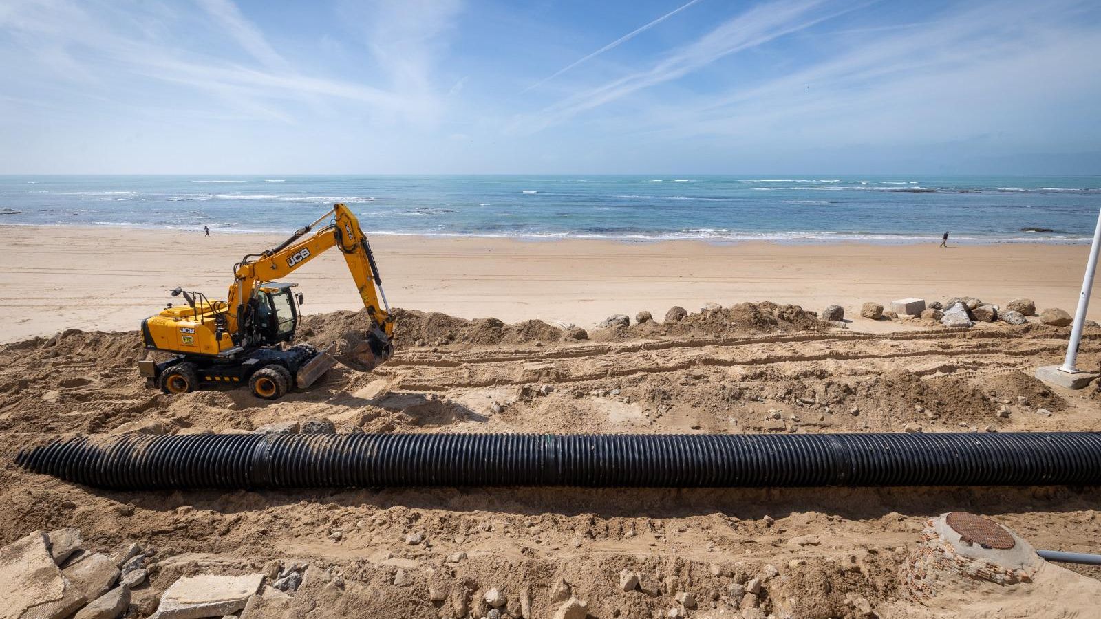 Obras de reparación del colector de Santa María del Mar