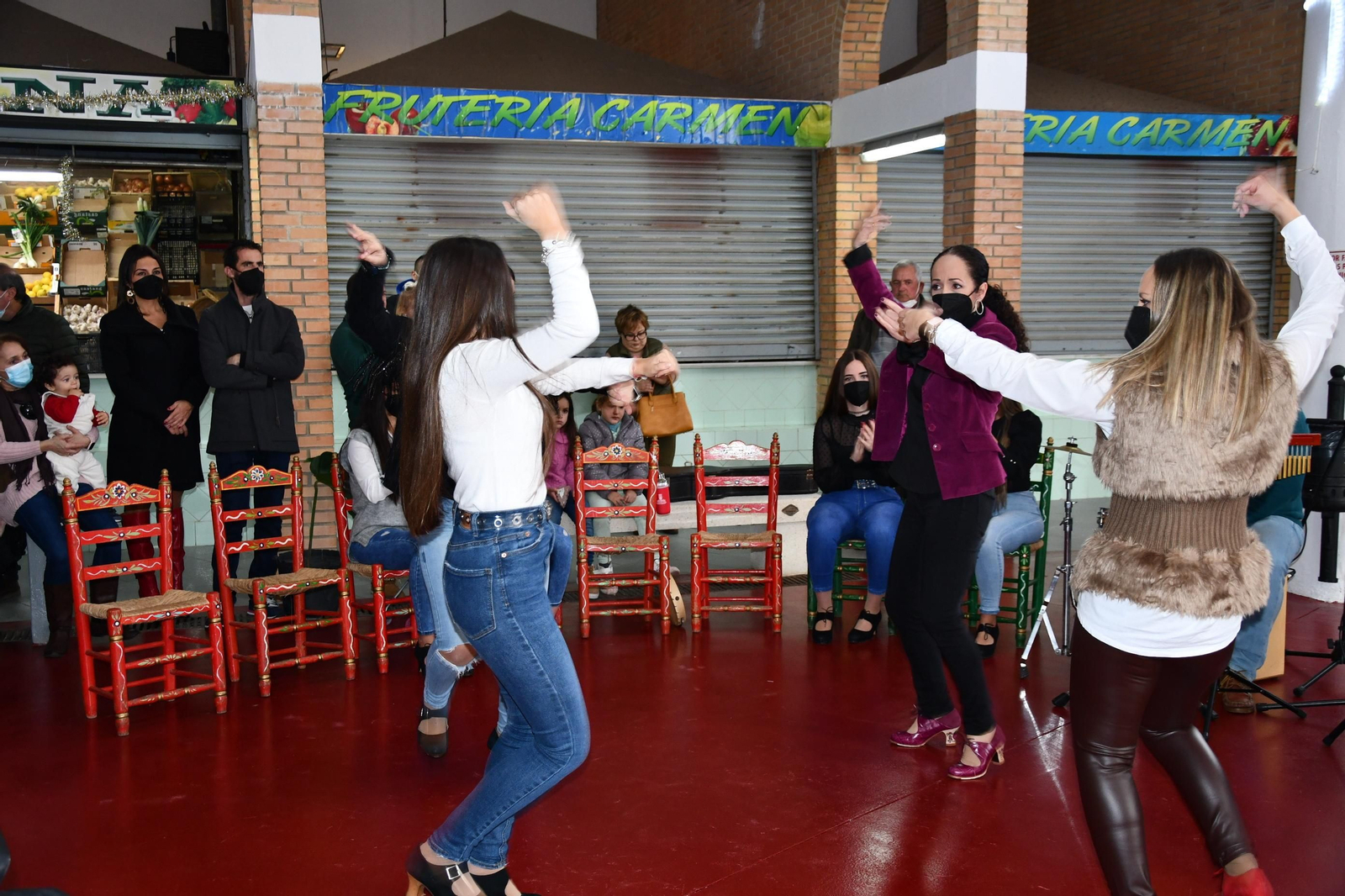 Una actividad en el mercado de San Roque, la semana pasada.