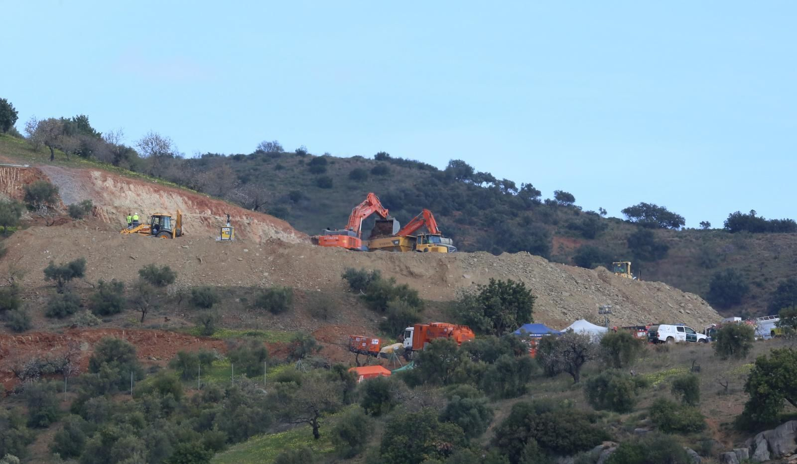Trabajos de este jueves en la zona de búsqueda de Julen en Totalán.