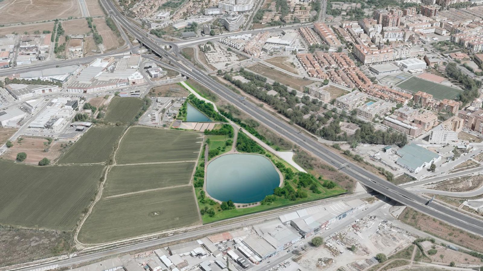 Así estará el lago cuando esté lleno con el agua de lluvia.