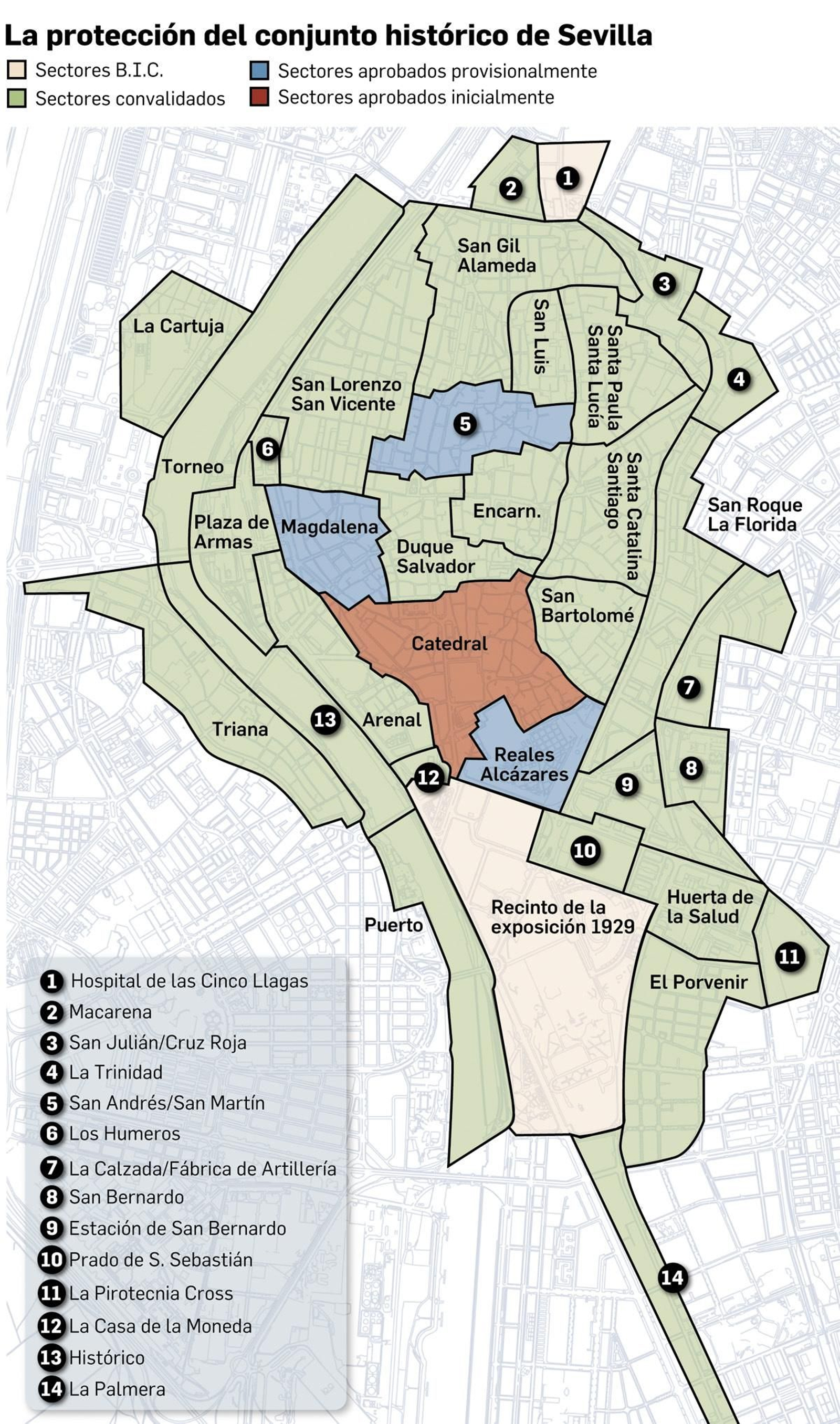 Plan de Protección del Casco Histórico. Fuente: Ayuntamiento de Sevilla