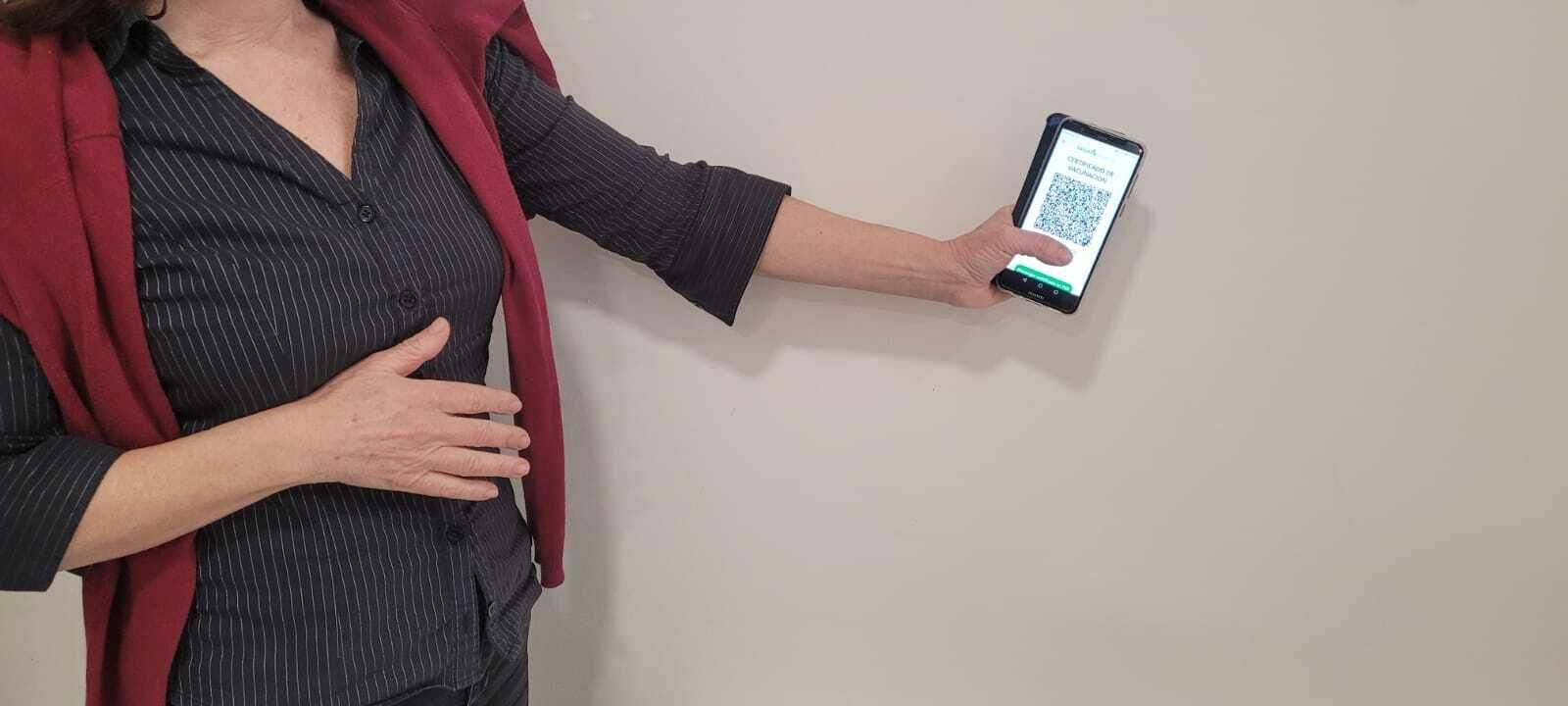 Código QR de un pasaporte Covid.