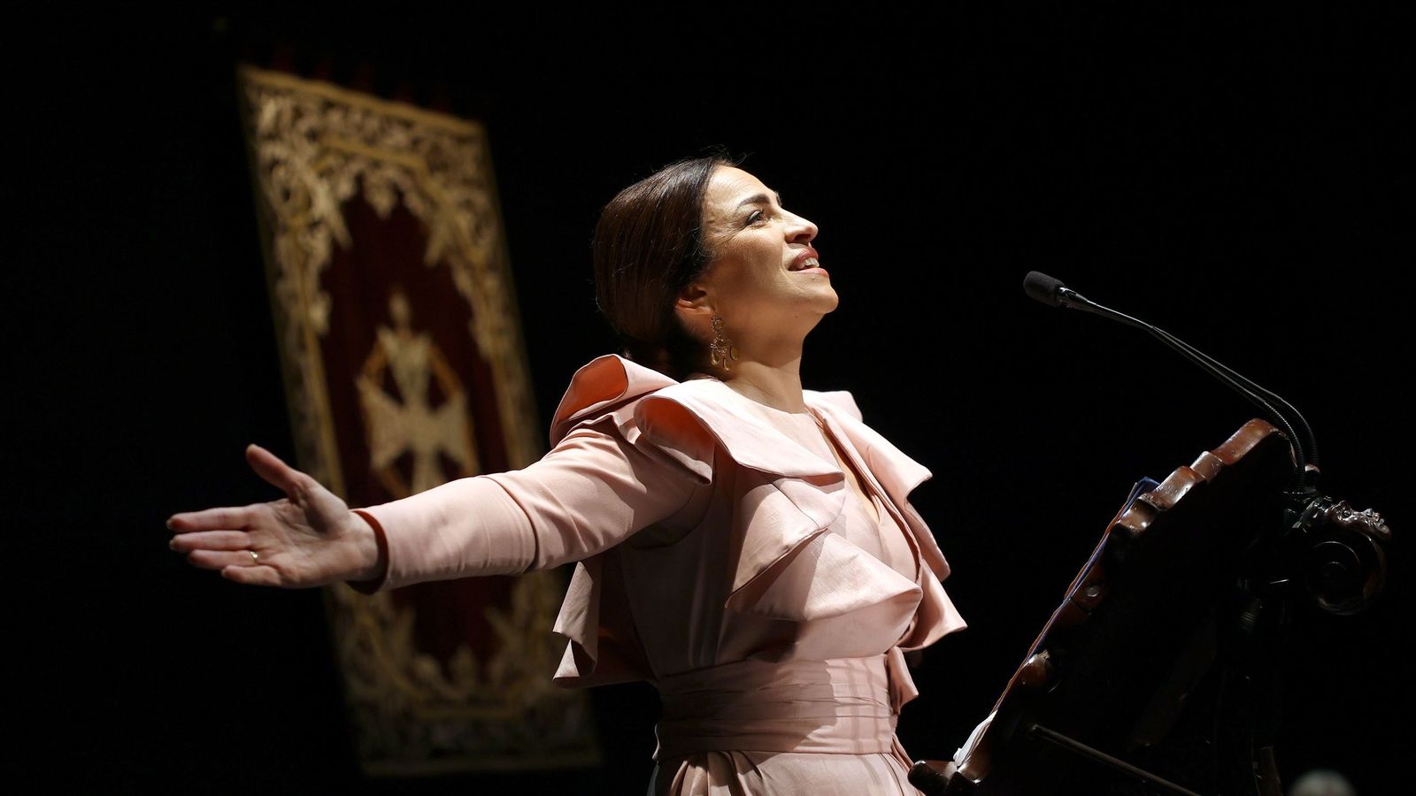 Eulalia Prieto, durante el pregón de la Semana Santa de 2024.