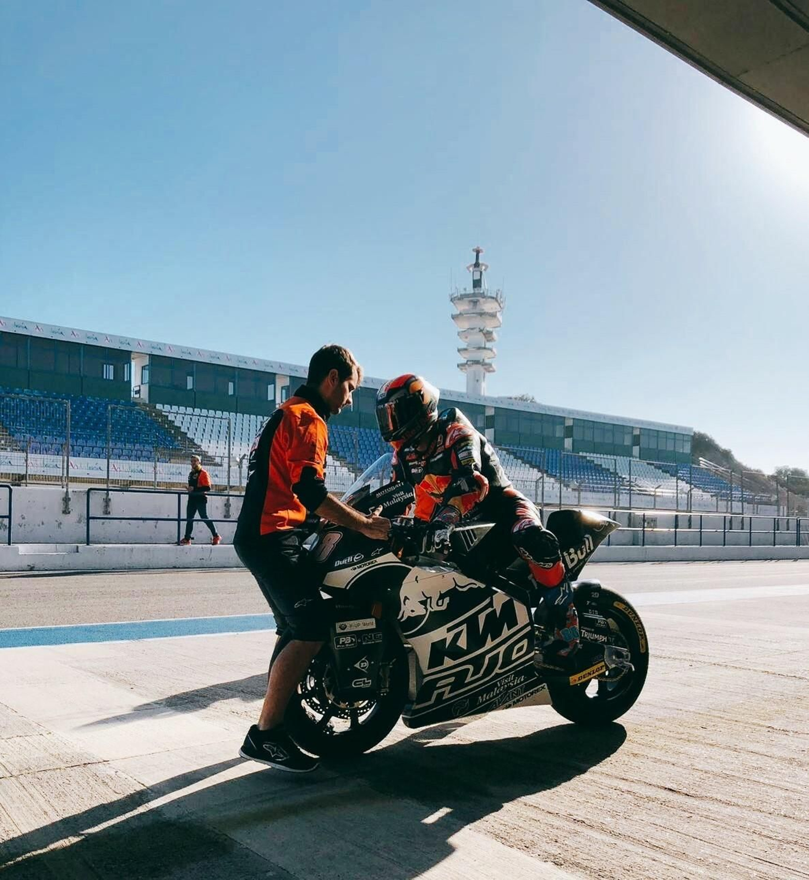 Jorge Martín, hoy en el 'pit-lane' del Circuito de Jerez.