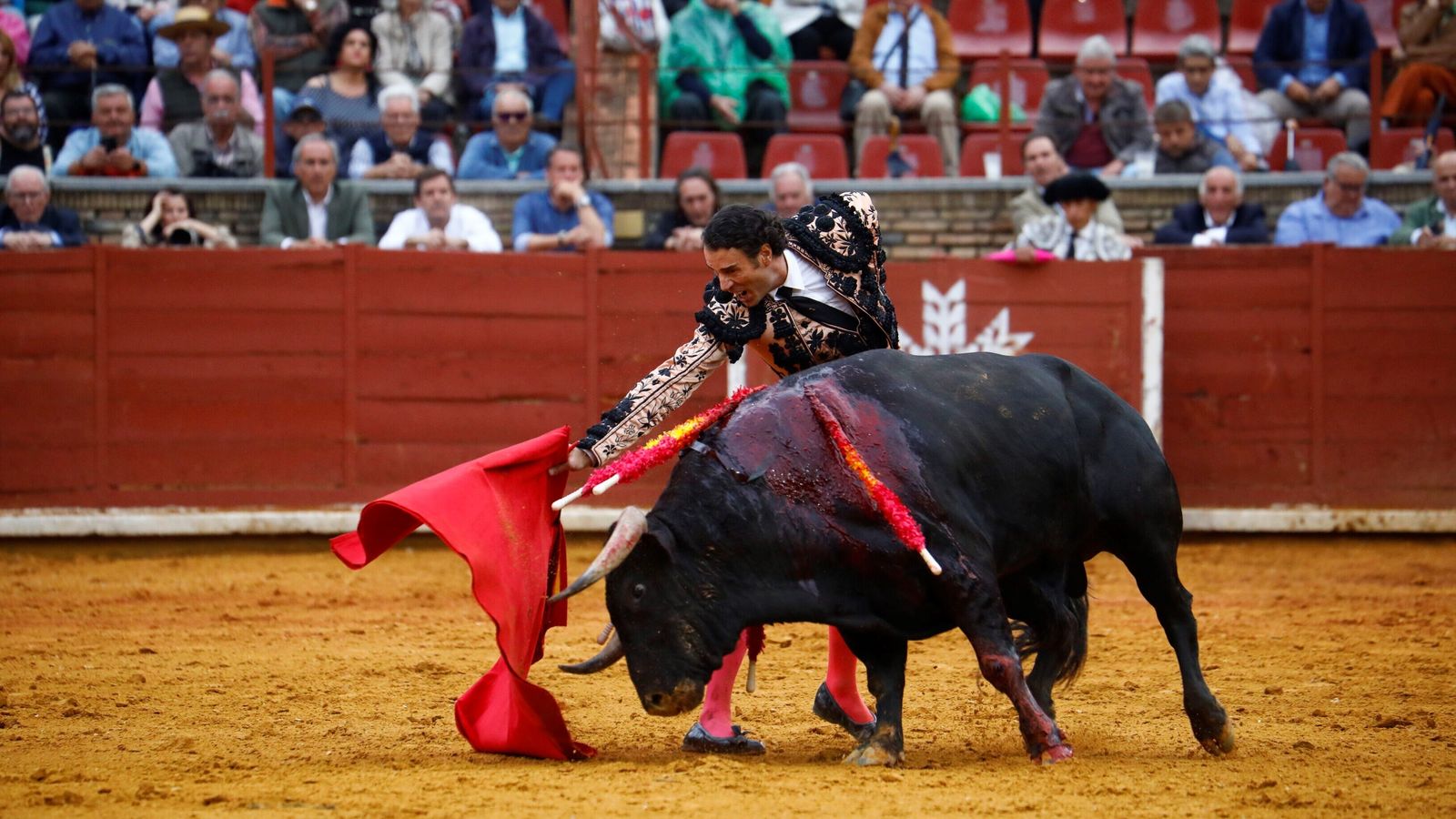 Finito de Córdoba pega un muletazo durante su faena.