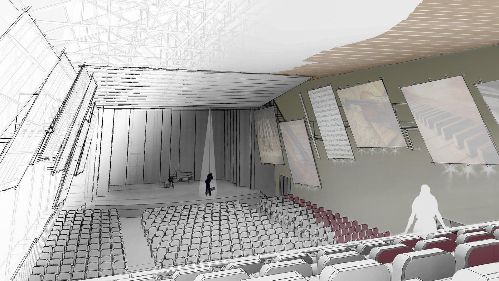 Infografía del patio de butacas.