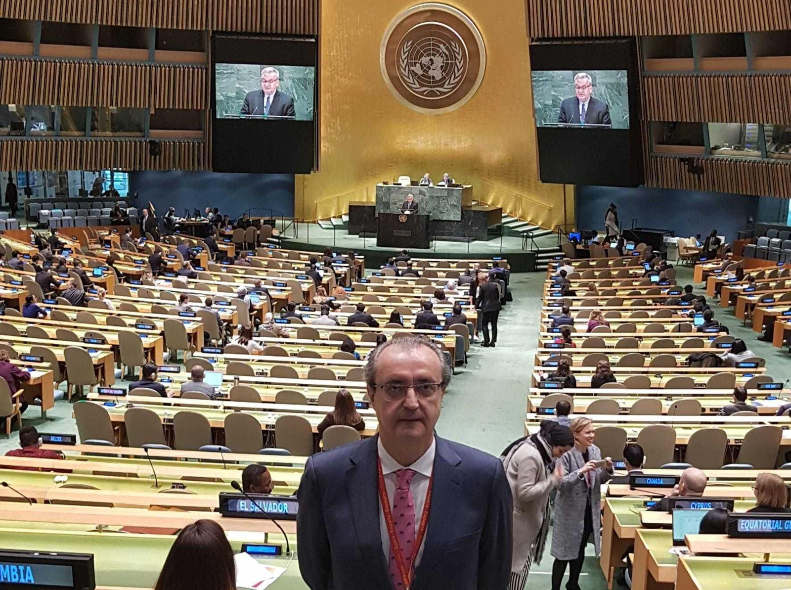 Miranda Hita en una de las sesiones de la Asamblea General de la ONU en Nueva York