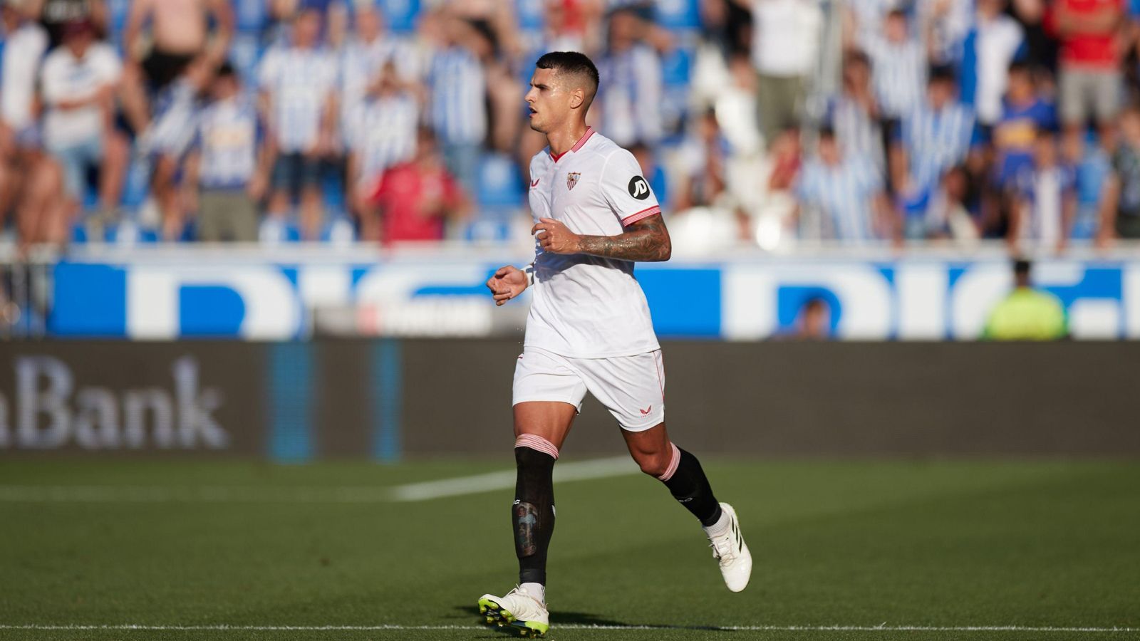 Lamela durante un encuentro de esta temporada del Sevilla FC