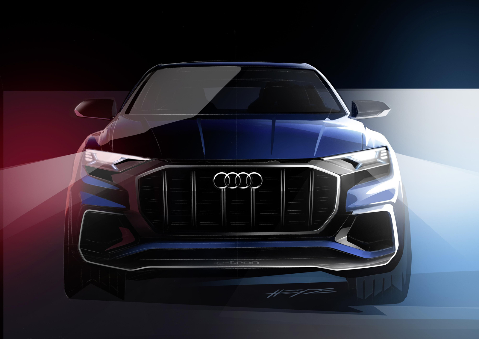 Audi Q8 Concept, por ahora sólo es un dibujo. En enero veremos ya el prototipo.