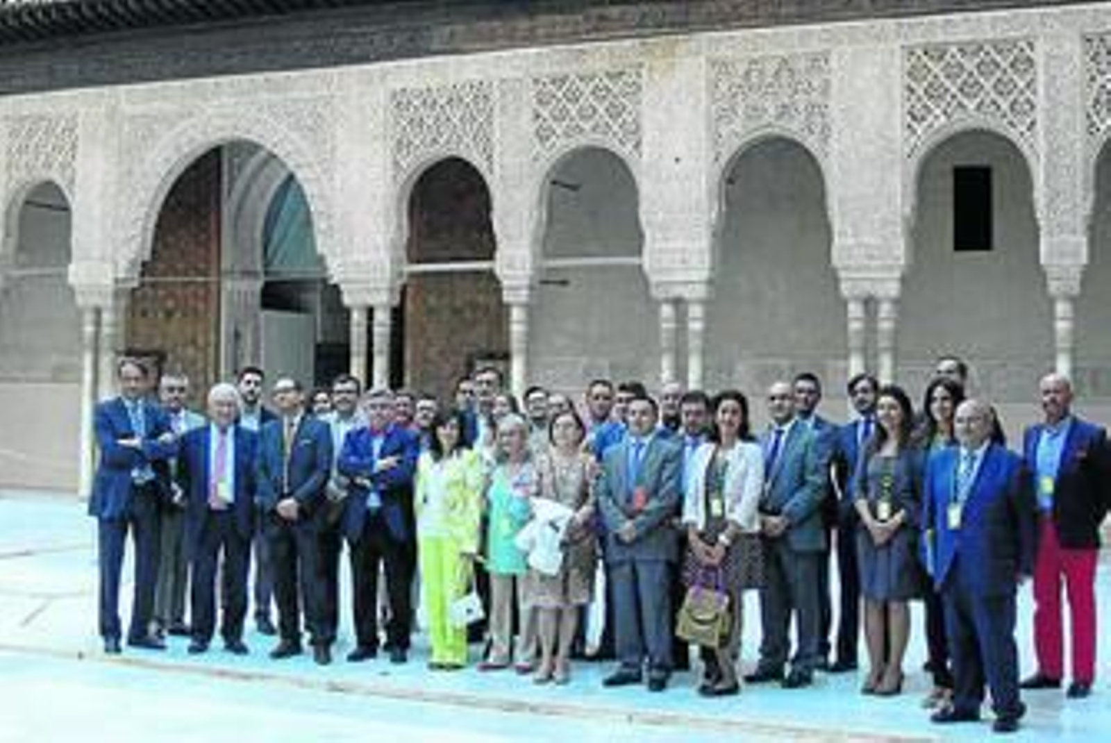 Los miembros del Círculo de Mecenazgo, ayer, en la Alhambra.