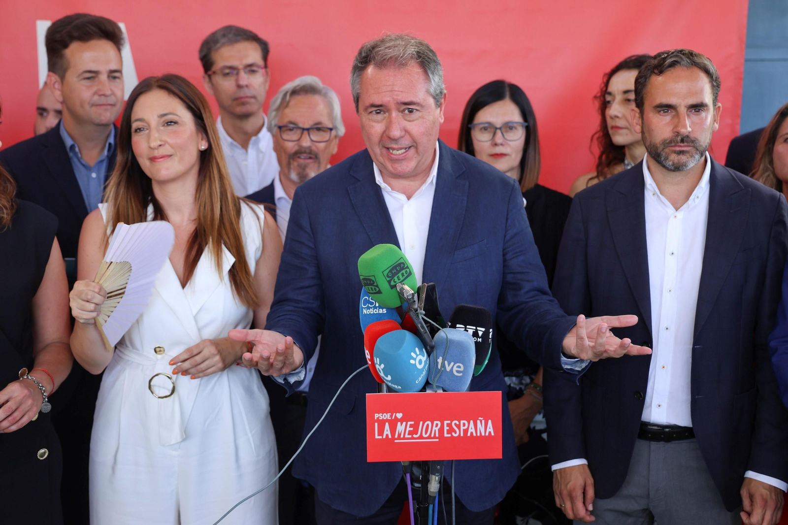 Juan Espadas en una comparecencia esta mañana.