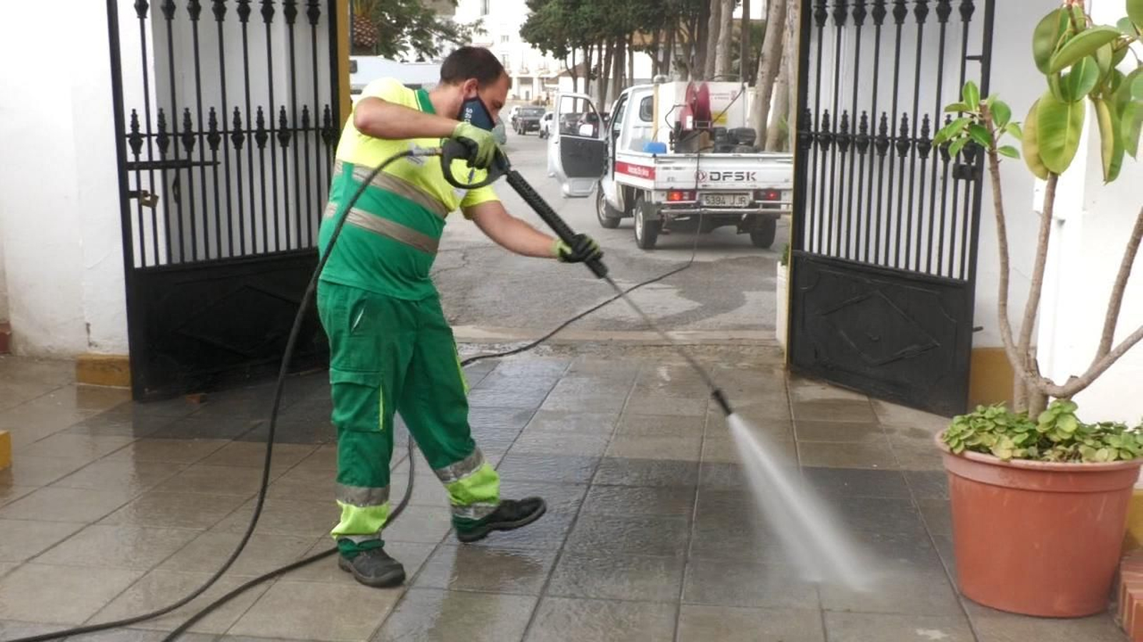 Desinfección en San Roque.