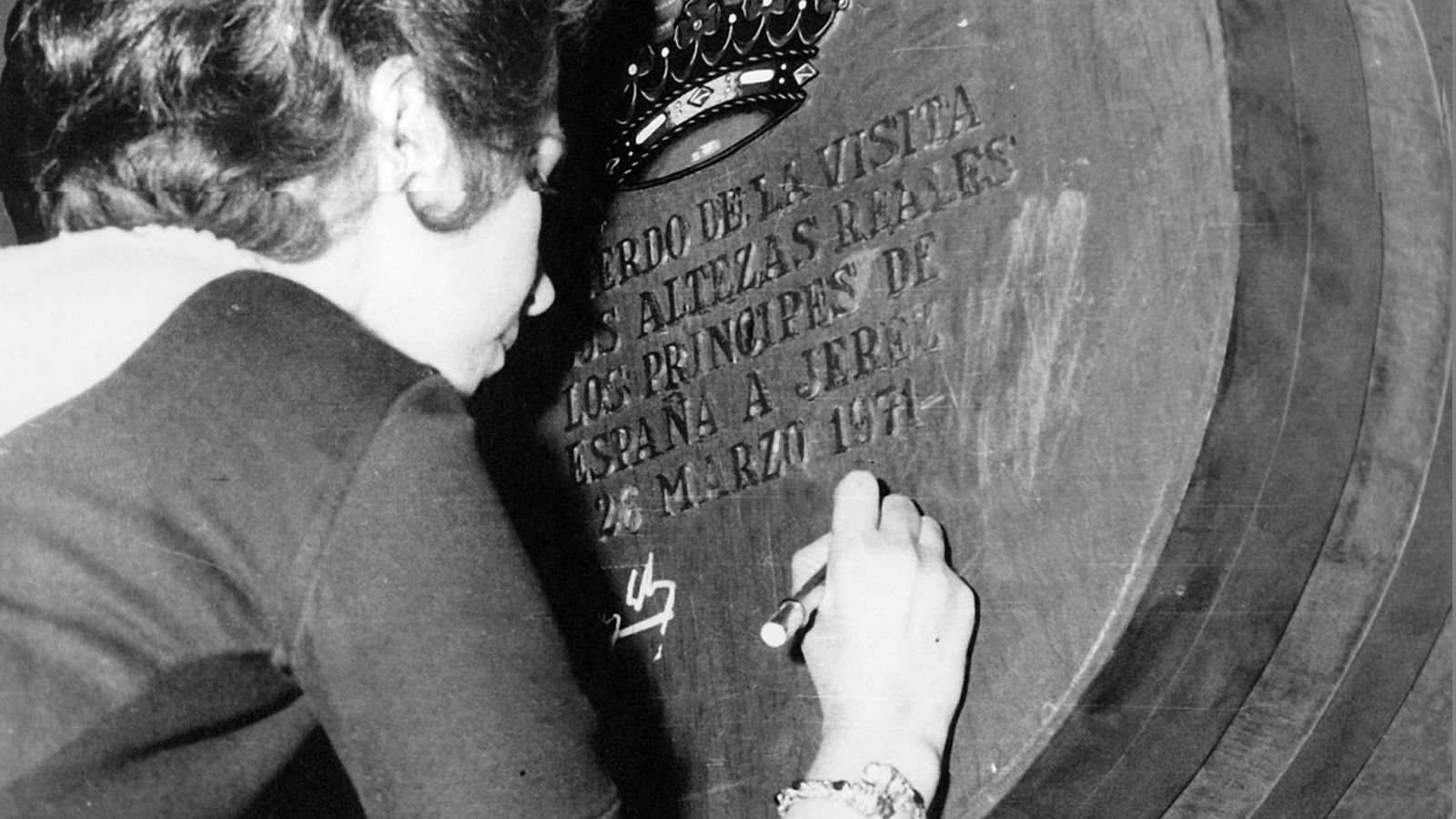 La princesa Sofía y su bota del Consejo, 1971.