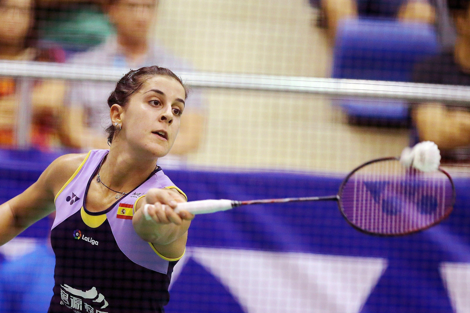 Carolina Marín, durante el partido que ha disputado hoy en Vietnam.