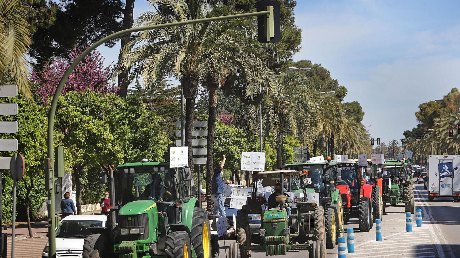 Imagen de la última tractorada en Jerez contra la reforma de la PAC.